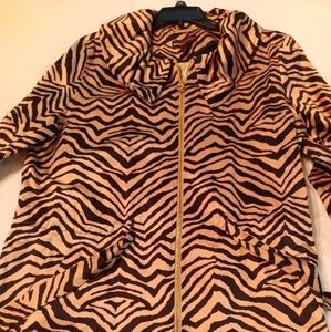 Beautiful satin finish animal print jacket.